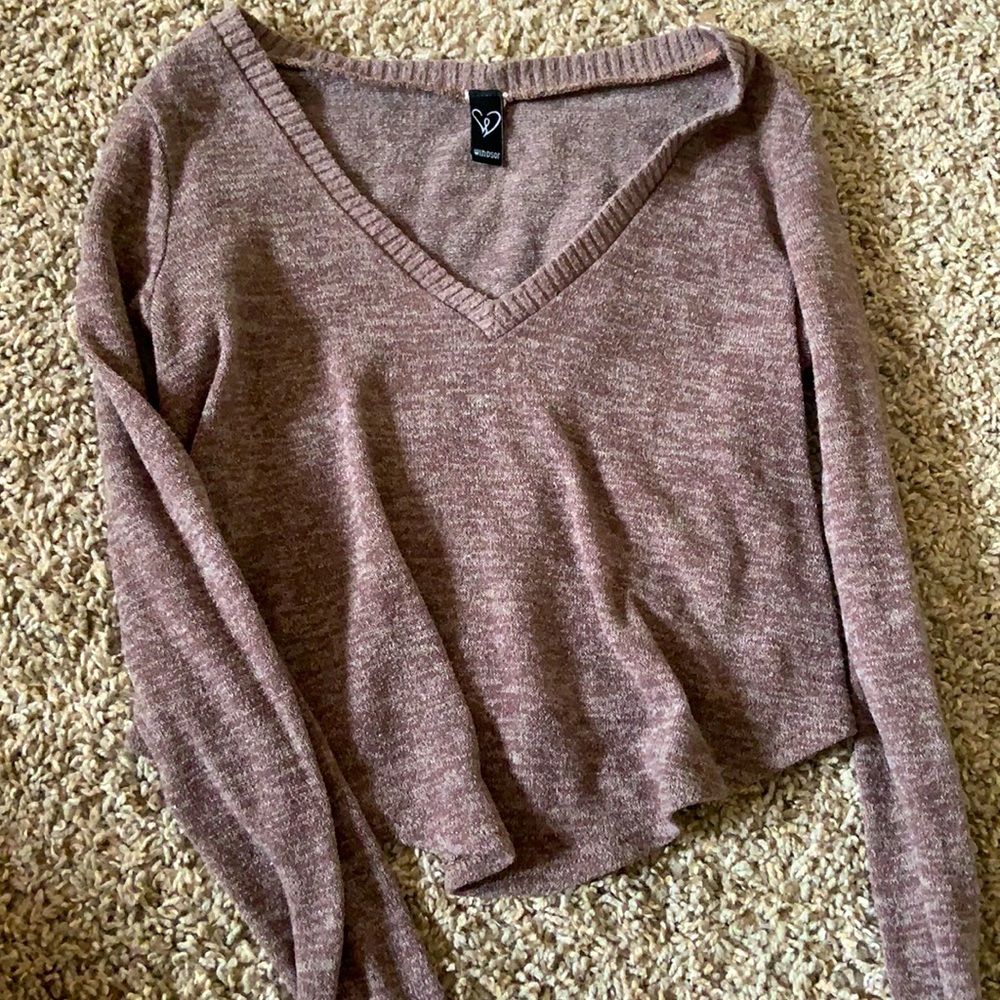 Cropped brown sweater